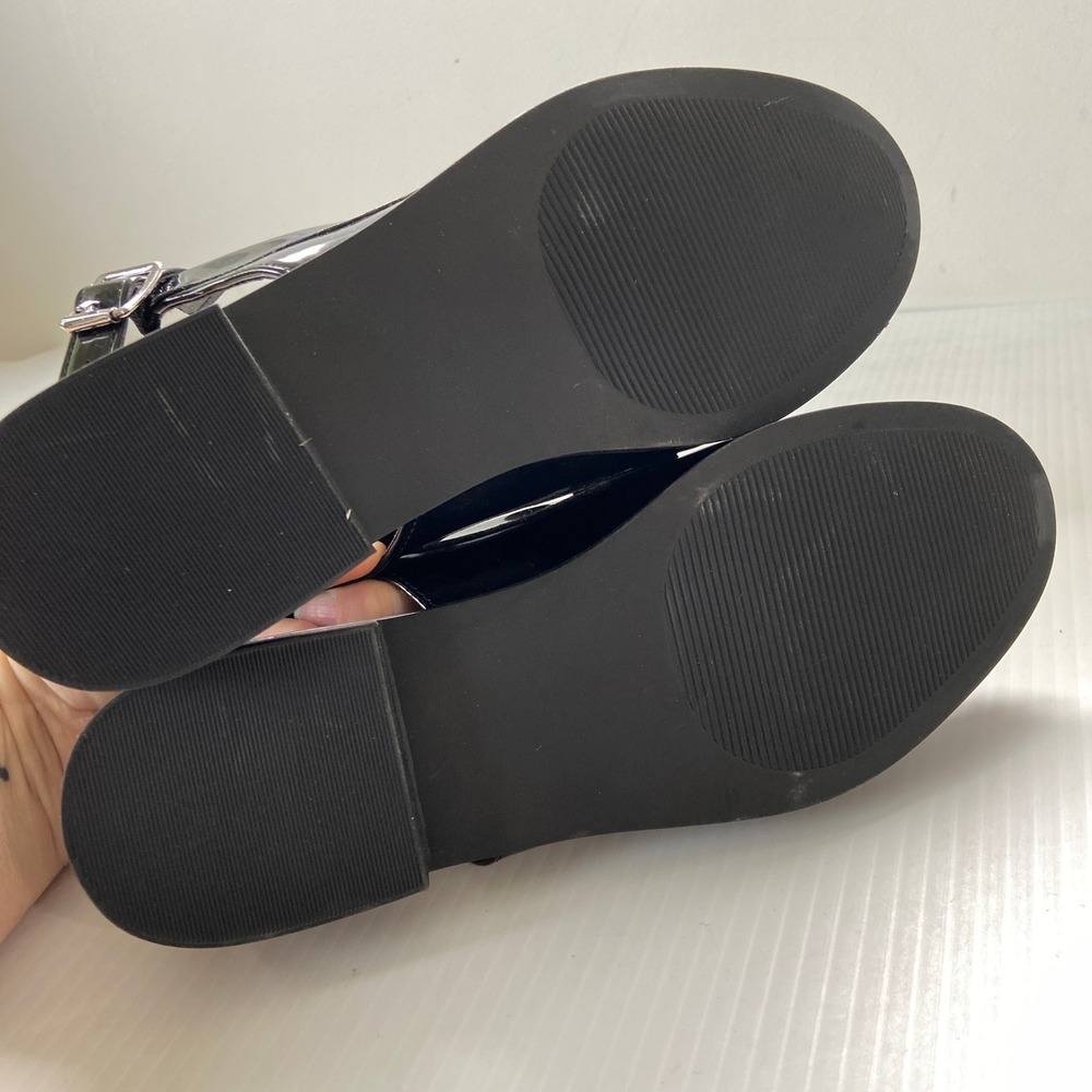 Madden Girl Black Faux Patent Leather Slingback Penny Loafers Womens 8 - Picture 6 of 8